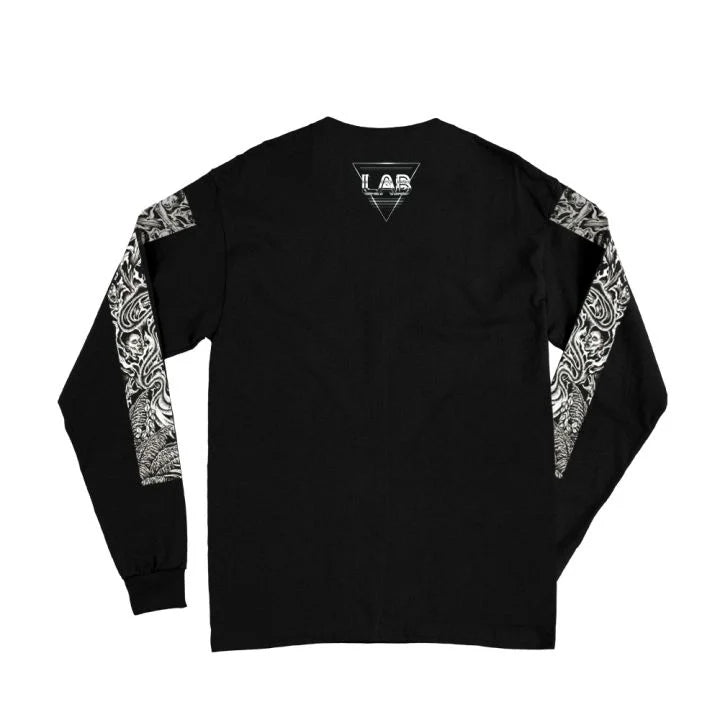 CIRCLE SLEEVES - BLACK LONGSLEEVE T-SHIRT