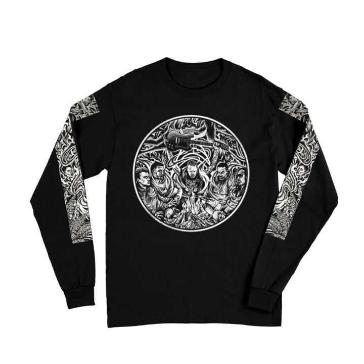 CIRCLE SLEEVES - BLACK LONGSLEEVE T-SHIRT